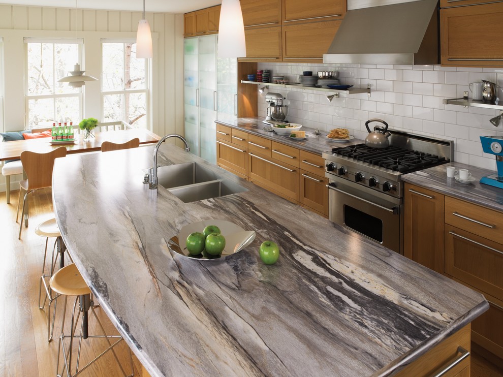 Inspiration for a galley eat-in kitchen remodel in Cincinnati with laminate countertops
