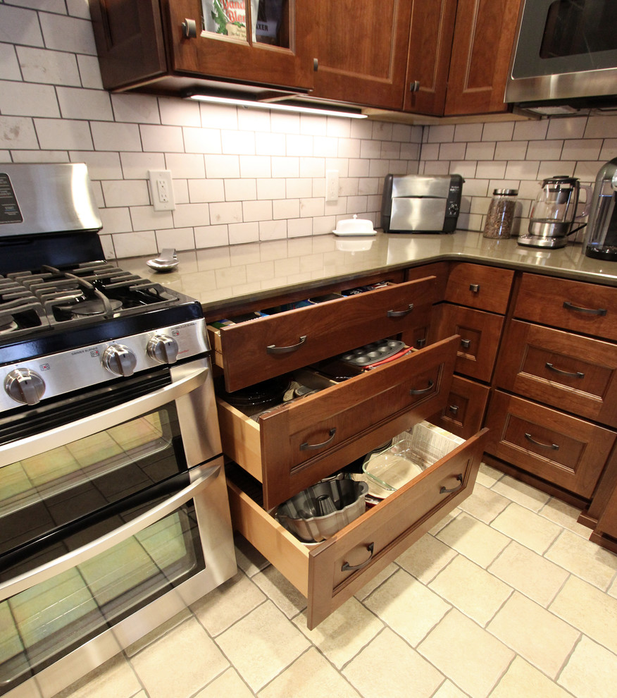 5' Galley Workstation with Raised Panel Cherry Cabinets ...