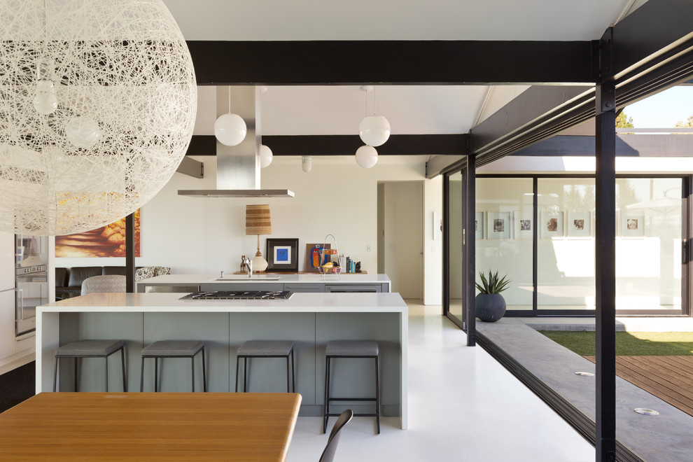 Example of a 1960s kitchen design in Los Angeles