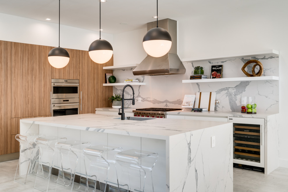Design ideas for a coastal kitchen in Miami.