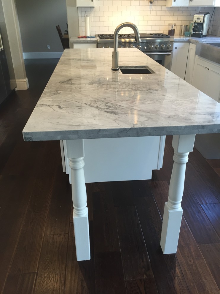 8 Foot Island Transitional Kitchen Sacramento by Roseville