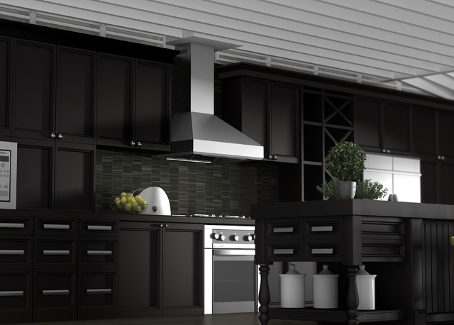 under cabinet black range hood
