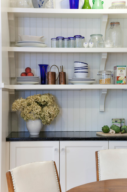 A Closer Look at the Beadboard and Open Kitchen Shelving - Traditional ...