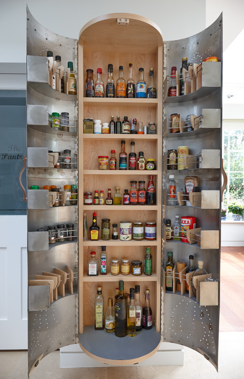 Stylish Pantry Cabinet: Unique Pantry Inspirations in a Contemporary Kitchen