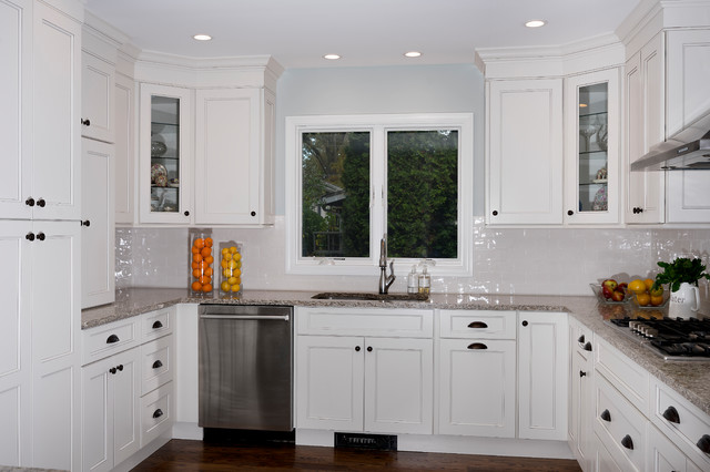 A Modern Fusion Blanc Kitchen With A Built In Coffee Station Transitional Kitchen New York By Fabuwood Cabinetry Houzz