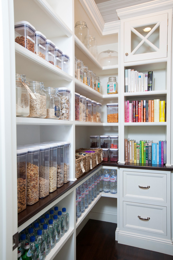Elegant kitchen pantry photo in Phoenix
