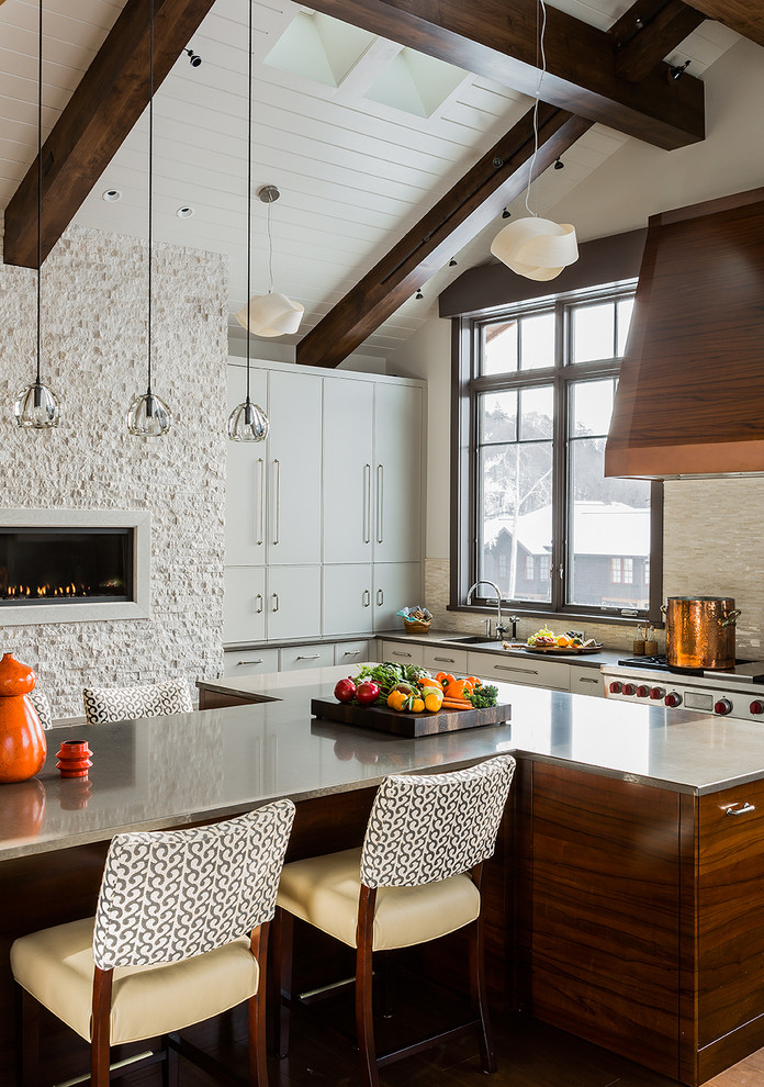 Kitchen - modern kitchen idea in Burlington with stainless steel appliances