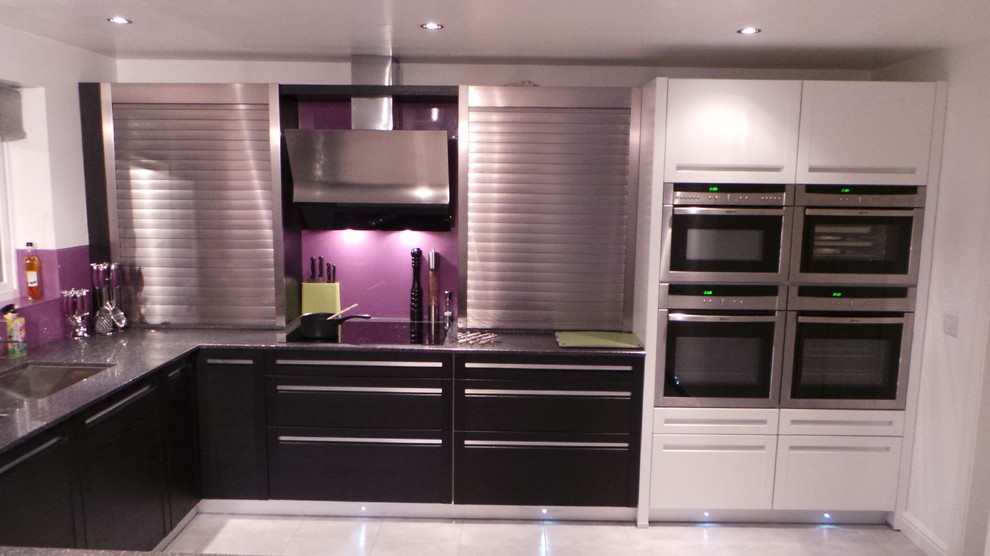 Medium sized contemporary kitchen in West Midlands.