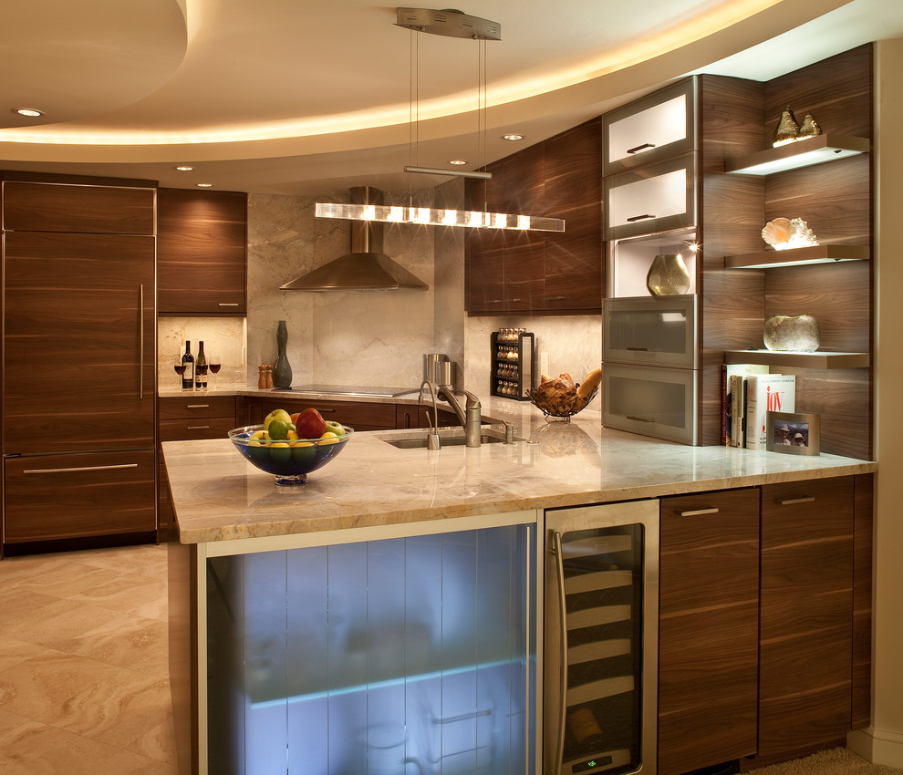 This is an example of a contemporary kitchen in Miami.