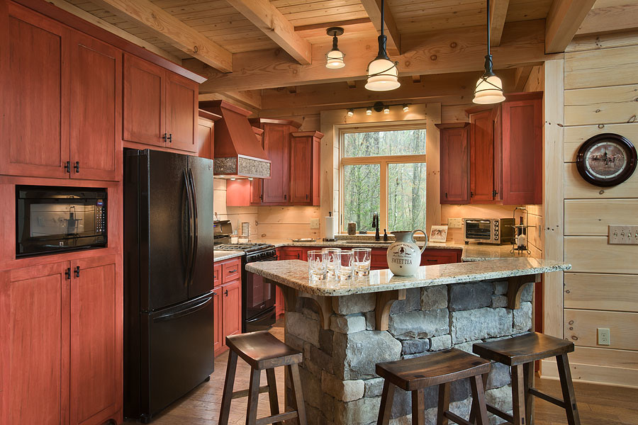 Inspiration for a rustic kitchen remodel in Charlotte