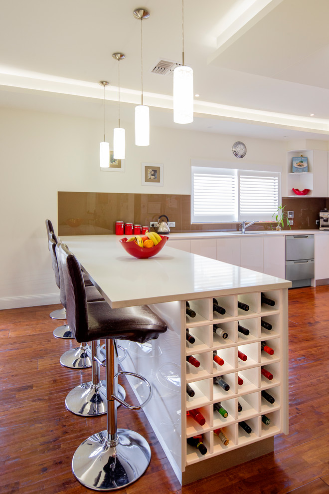 Example of a trendy kitchen design in Adelaide with stainless steel appliances
