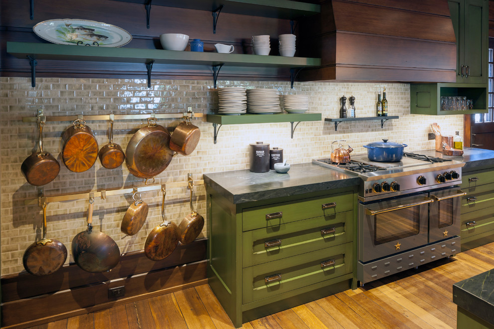 Inspiration for an expansive rustic kitchen in Grand Rapids.