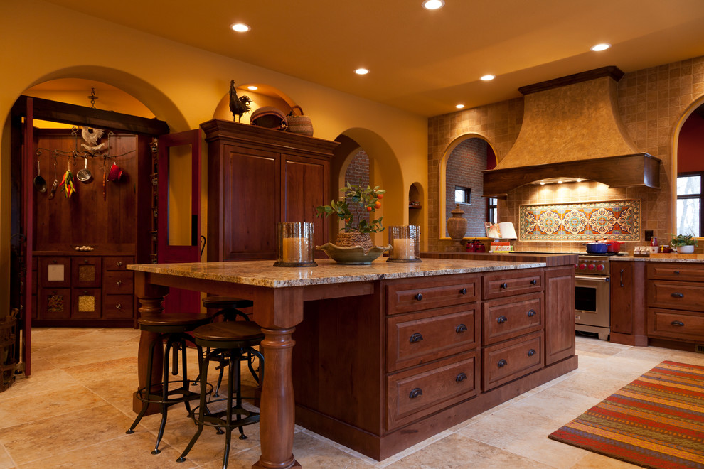 Adobe Kitchen Rustic Beech Southwestern Kitchen Indianapolis