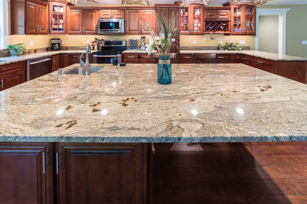 African Rainbow Granite Kitchen Traditional Kitchen Boston by