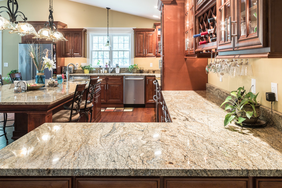 African Rainbow Granite Kitchen Traditional Kitchen Boston by