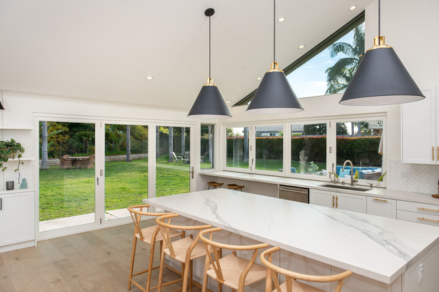 AG BiFold Patio Door & Window Pairing Connects All-White Kitchen to the ...