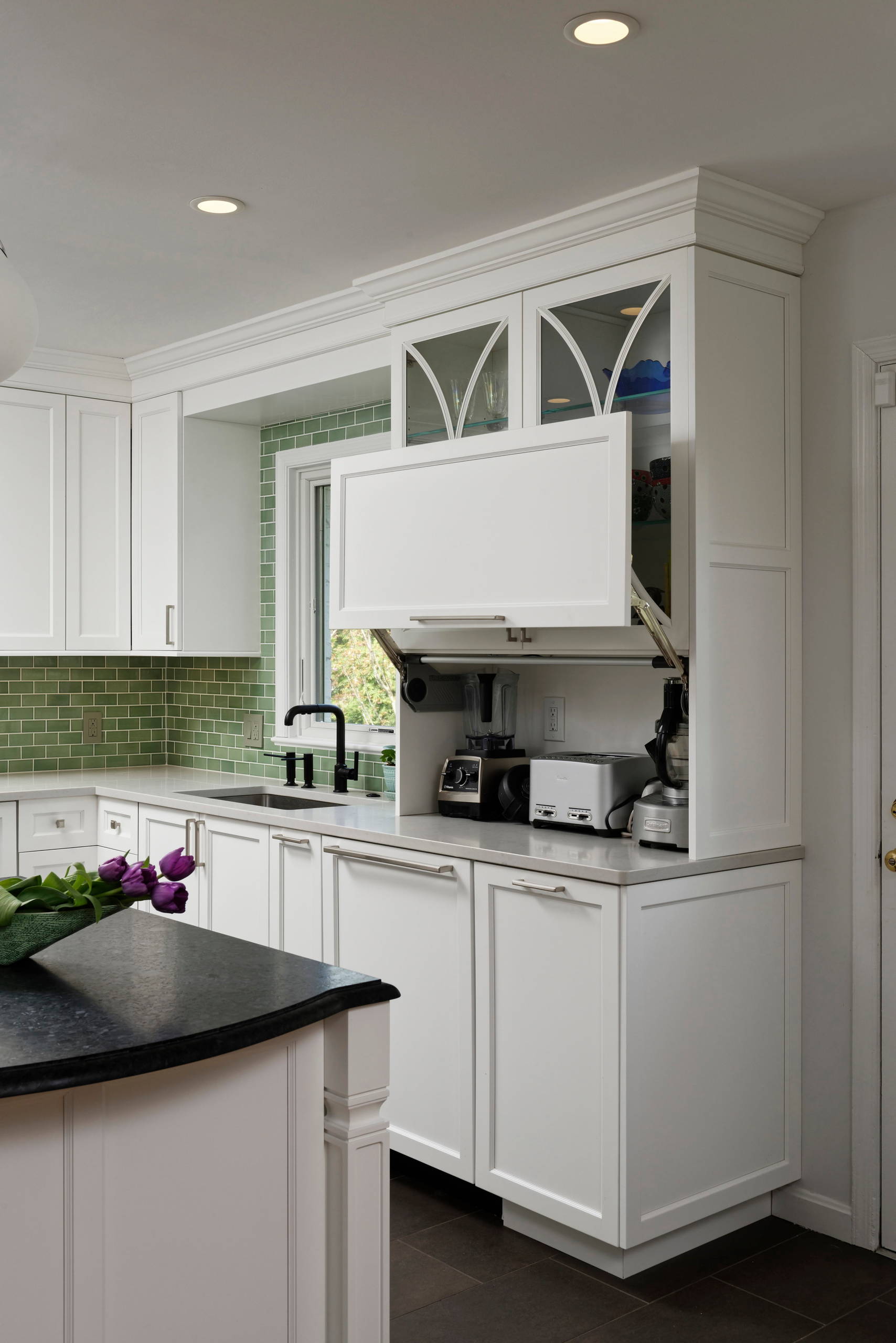 75 Gray Kitchen with Green Backsplash Ideas You'll Love - December, 2023