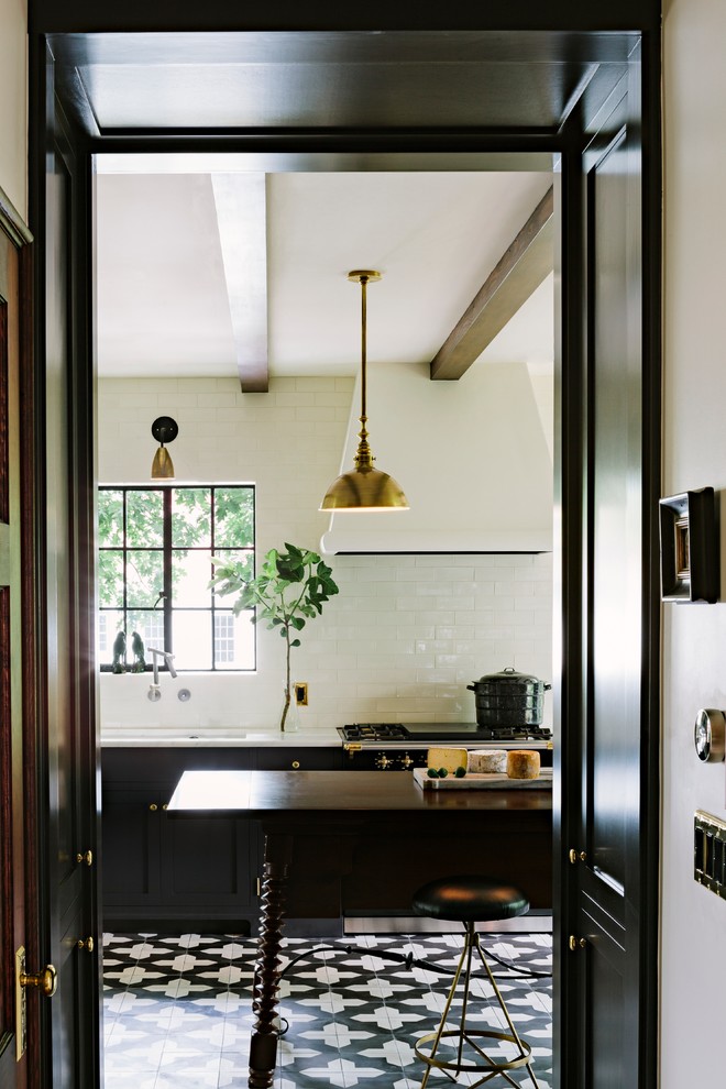 This is an example of a mediterranean kitchen in Portland.