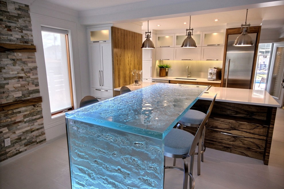 Amazing Kitchen Island Contemporary Kitchen Montreal By Thinkglass Houzz