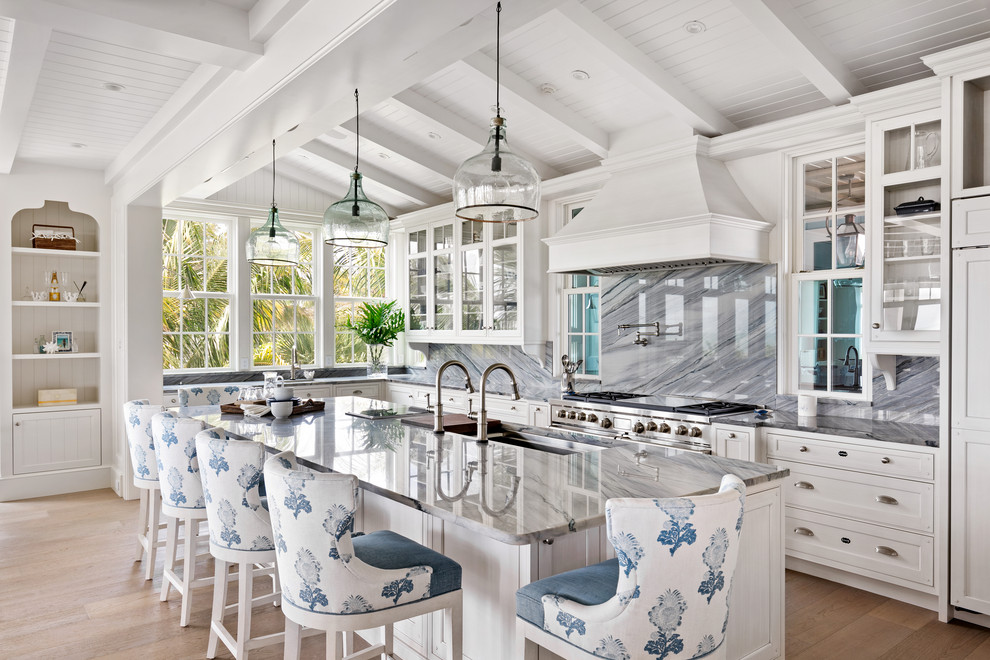 Design ideas for a large beach style kitchen in Tampa.