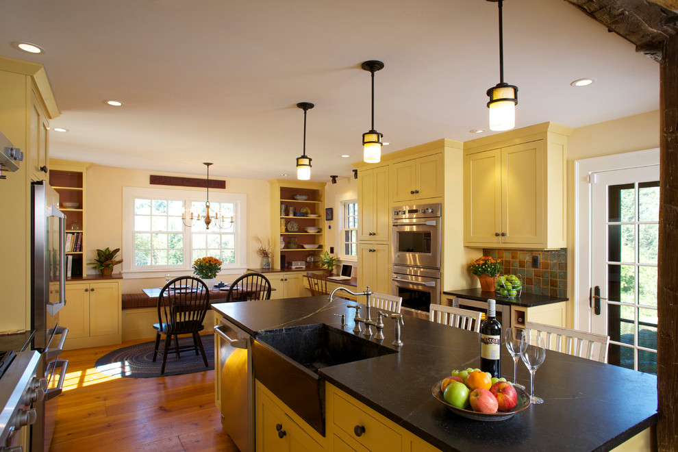 Photo of a farmhouse kitchen in Boston.