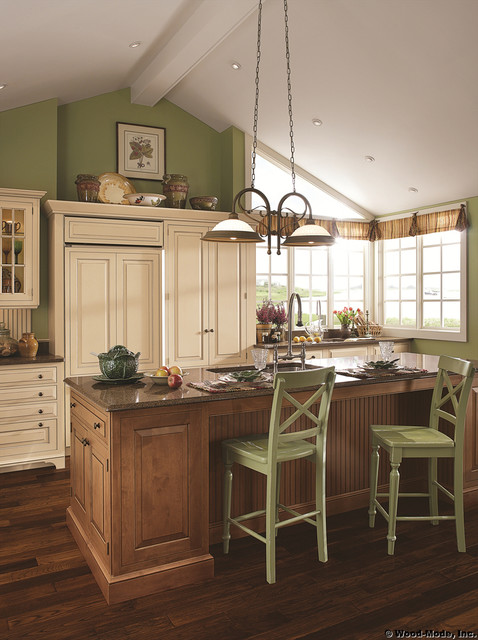 Antique White Kitchen Island : Chic antique style kitchen cabinets of ...