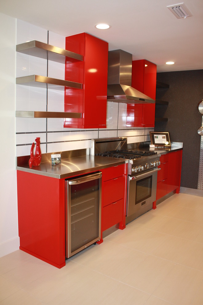 Example of a minimalist kitchen design in Birmingham