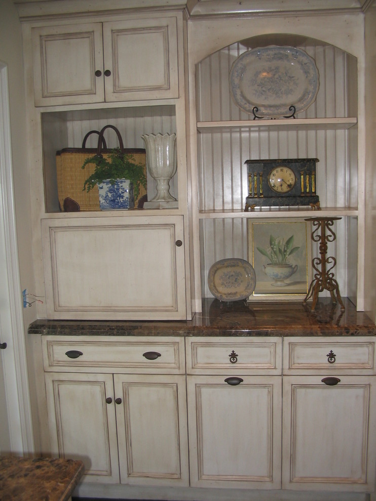 Appliance Garage/Beadboard/Recycling Bins/Antique Glazed Cabinets - Traditional - Kitchen - Los ...