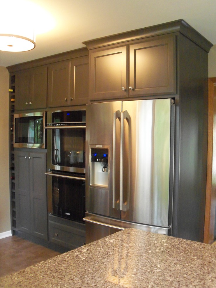 Appliance Wall with Integrated Wine Rack - Traditional - Kitchen