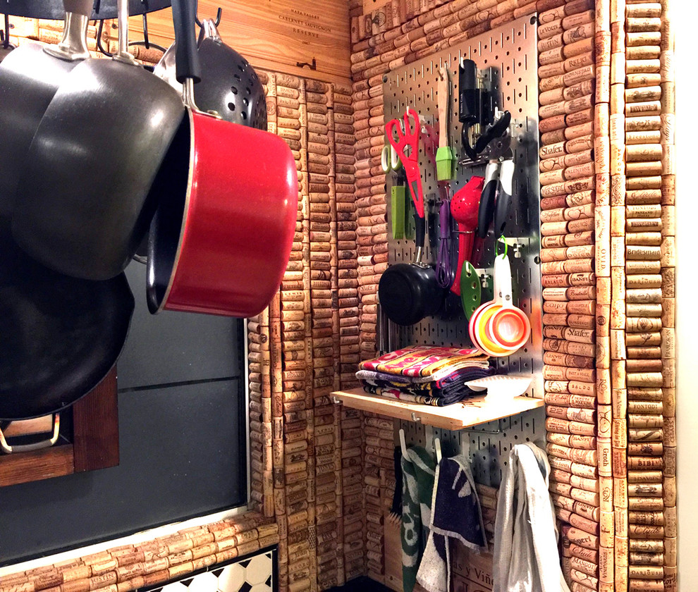 Artisan Kitchen with Wall Control Pegboard Rustic Kitchen Atlanta