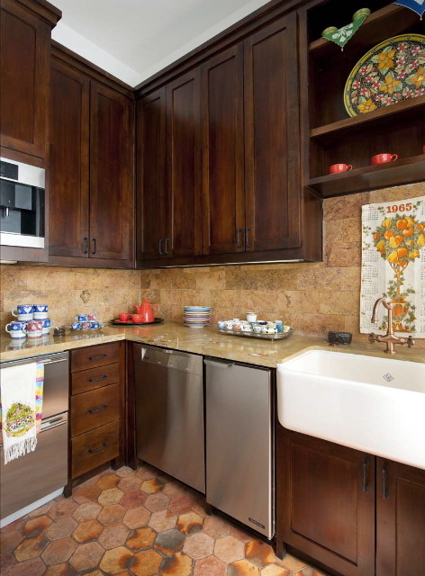 Inspiration for a southwestern kitchen remodel in San Diego