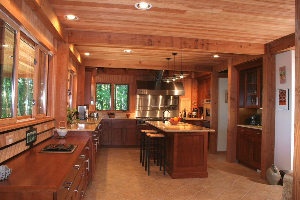 This is an example of a world-inspired kitchen in Providence.