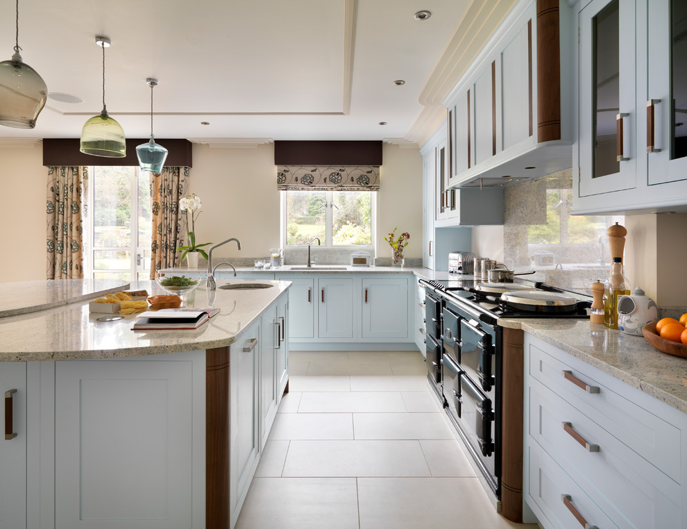This is an example of a large classic kitchen in Essex.