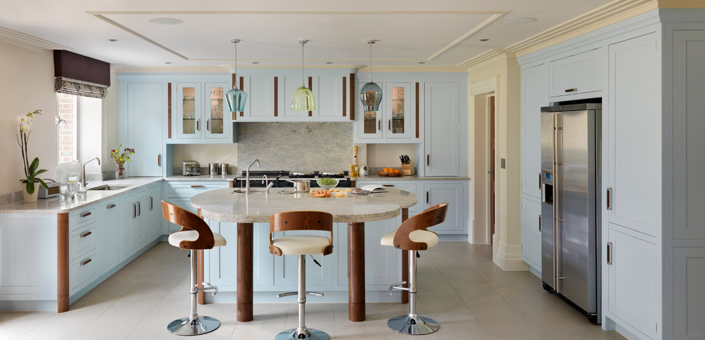 Inspiration for a large transitional kitchen remodel in Essex