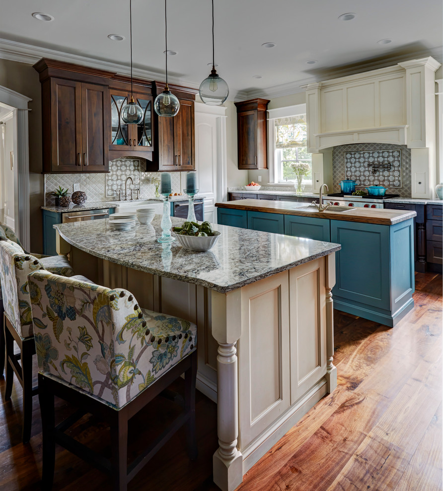 Award Winning Blue Kitchen Traditional Kitchen Huntington by