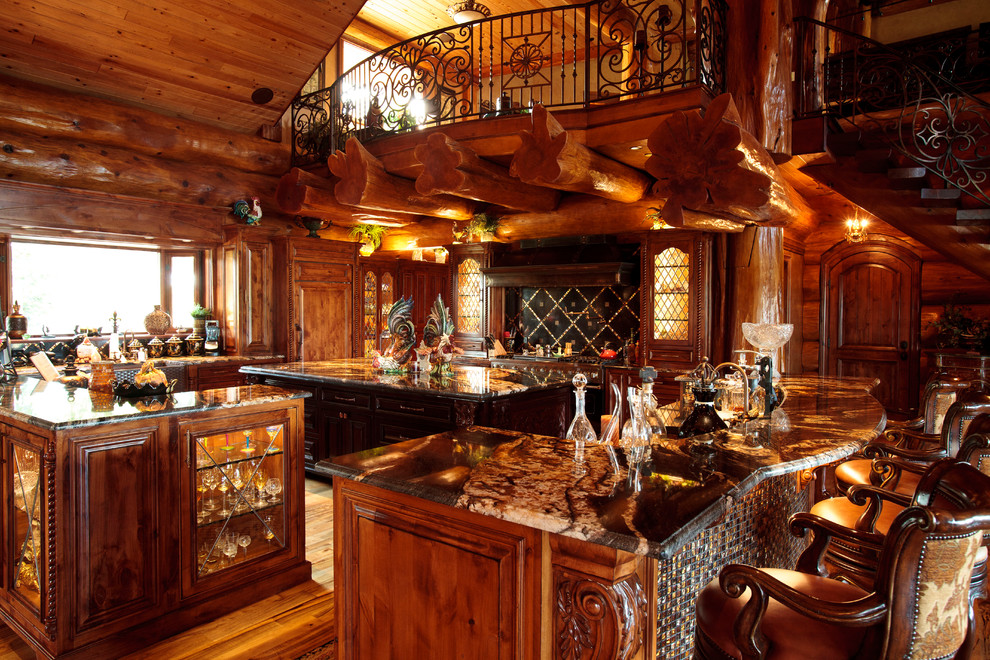 Foto på ett rustikt kök