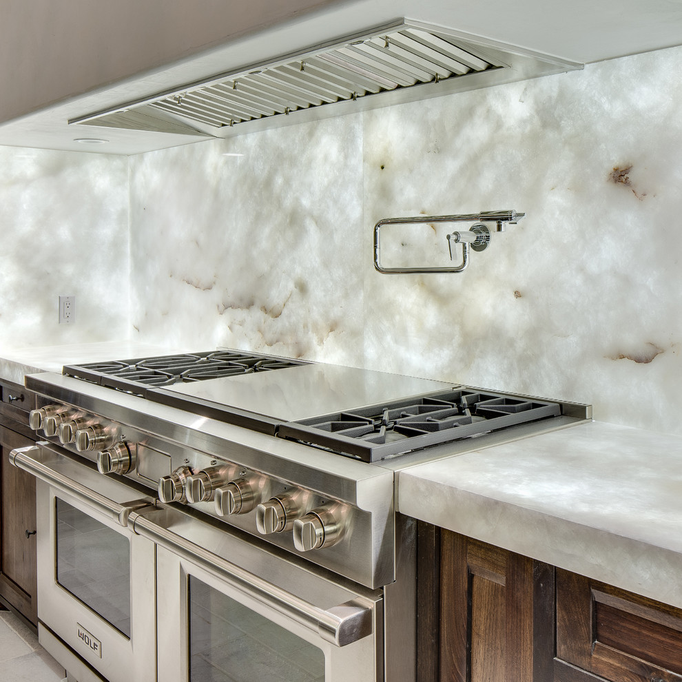 Backlit Miterfolded Quartzite project Modern Kitchen New Orleans