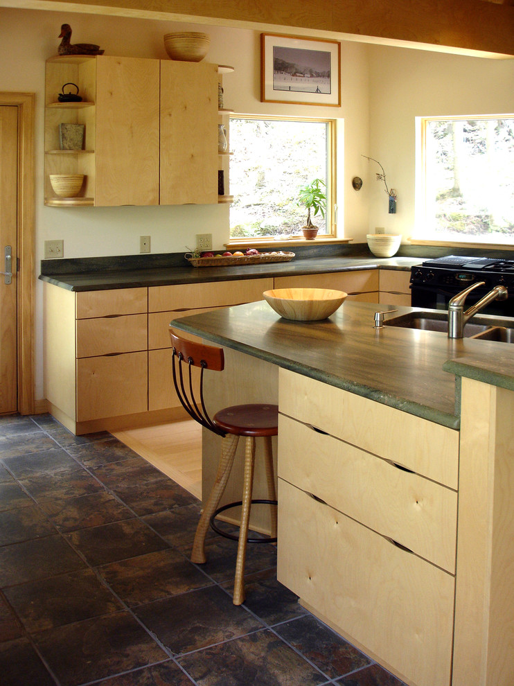Baltic Birch Kitchen Contemporary Kitchen Portland Maine by