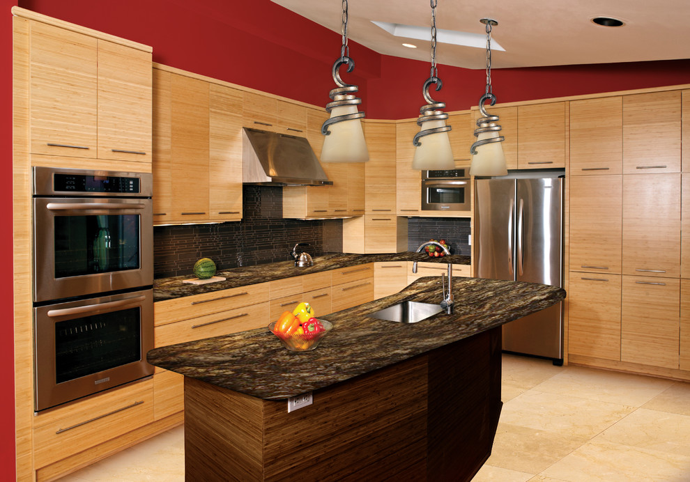 Example of an asian kitchen design in Oklahoma City