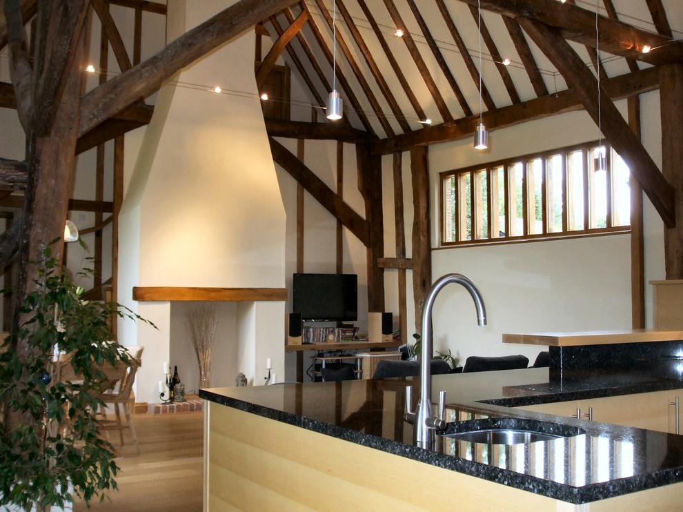 This is an example of a large traditional kitchen in Cambridgeshire.