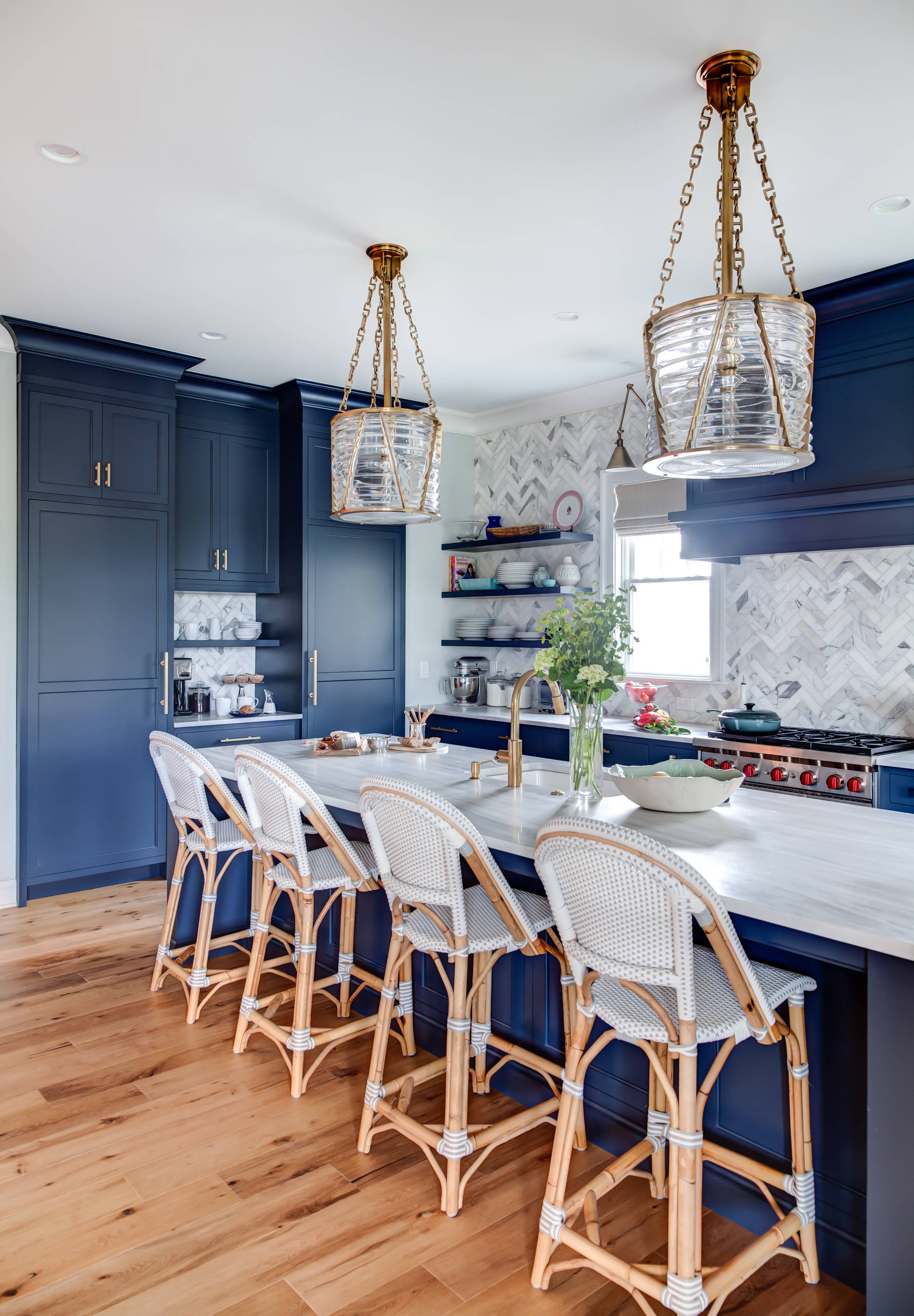 Navy Colored Cabinets for Kitchens by Kountry Kraft, Inc.