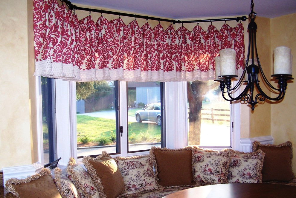Bay Window Valance Farmhouse, Country Kitchen Bay Window Curtains