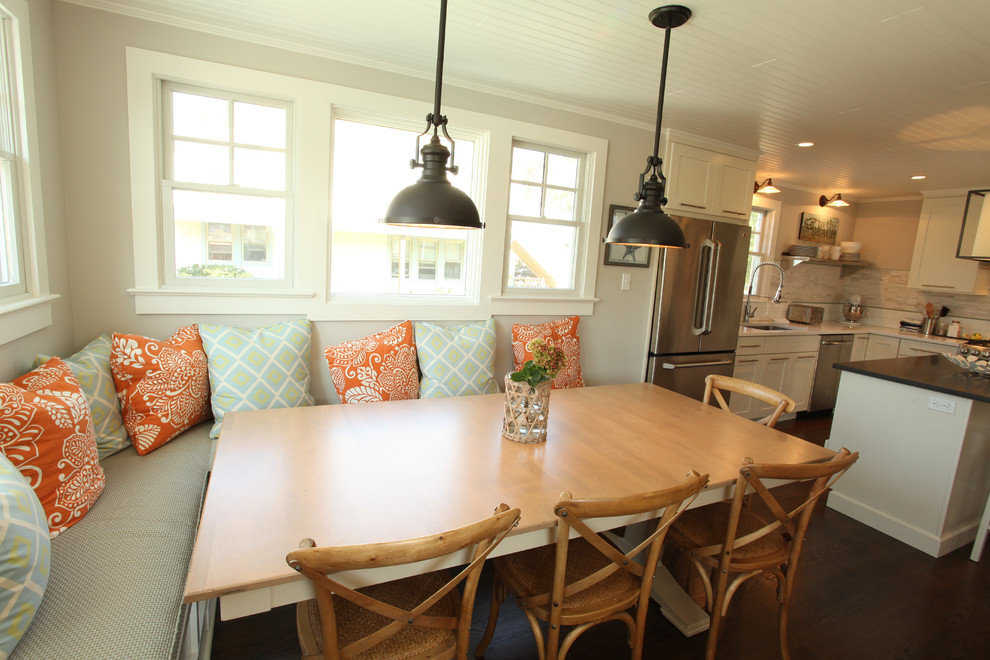 Inspiration for a coastal kitchen/dining room combo remodel in Philadelphia