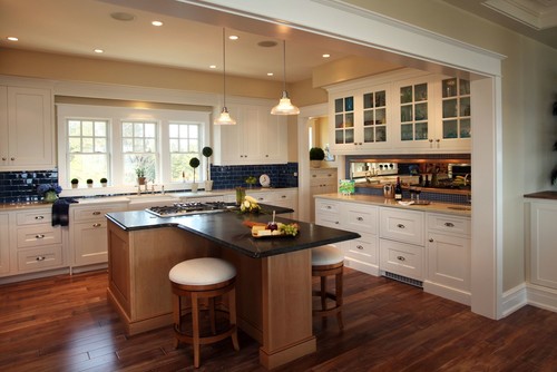 T-shaped kitchen island