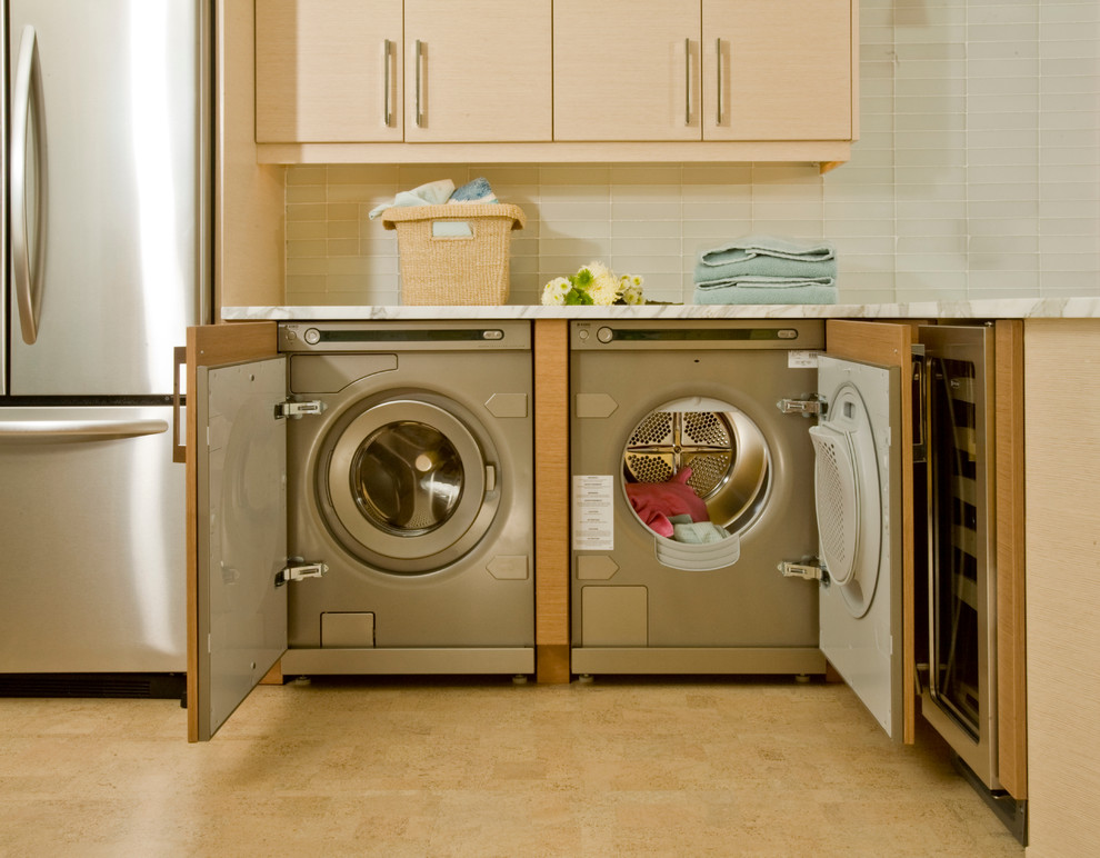 Example of a trendy laundry room design in Miami