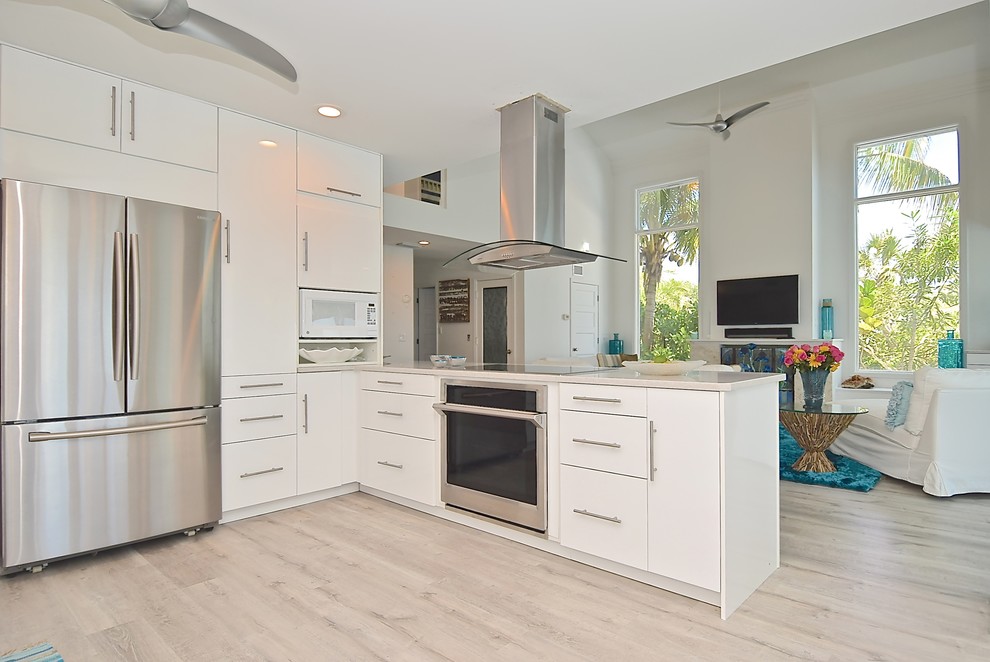 Photo of a coastal kitchen in Tampa.