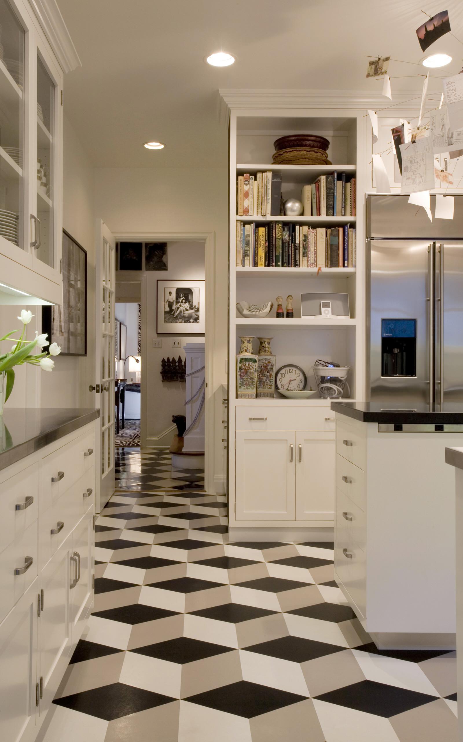 White Tile Floor Kitchen Ideas, Black White Kitchen Floor Tile