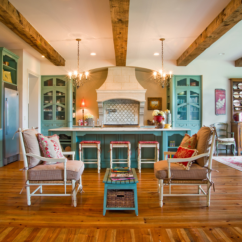 Beamed Kitchen/Keeping Area Farmhouse Kitchen Nashville by