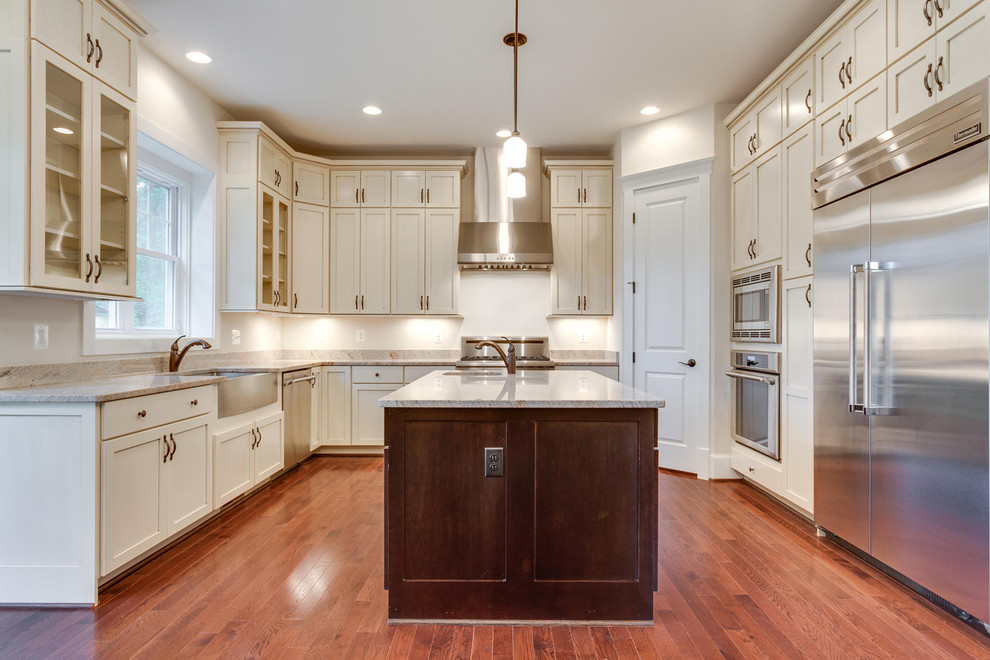 Beautiful custom kitchen with stacked cabinets - Kitchen - DC Metro ...