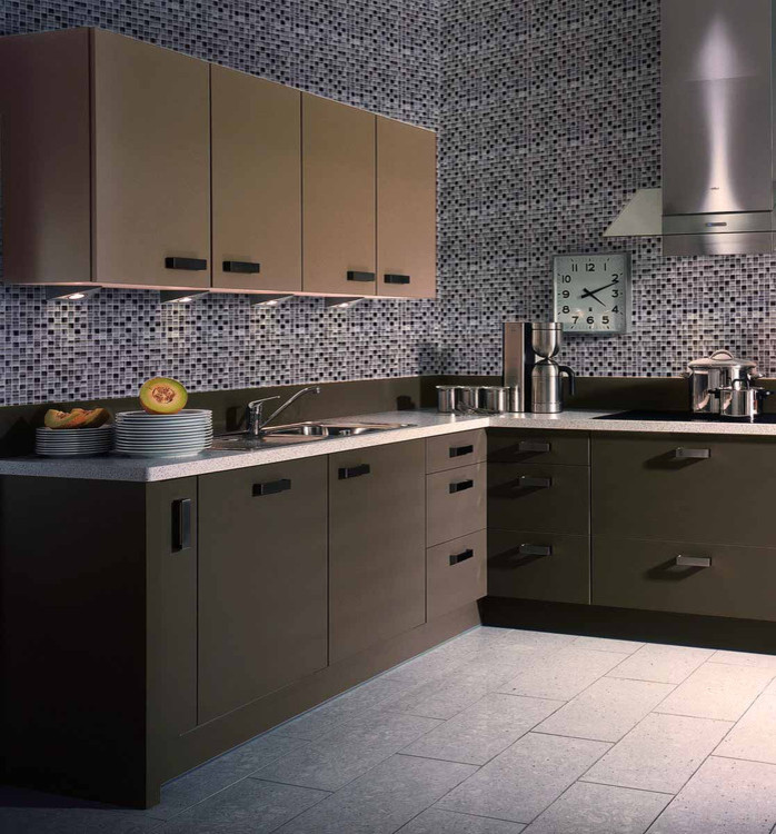 Beige and Brown Kitchen Midcentury Kitchen Baltimore by ABOLOS